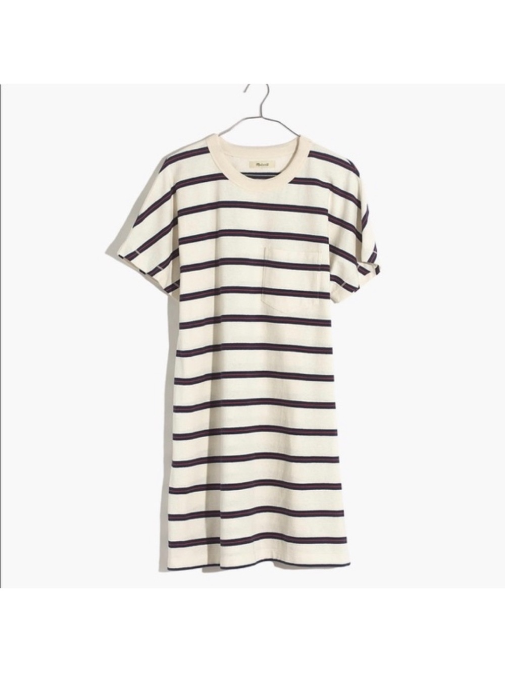 ·Madewell· Cotton Striped Red, White and Blue Tee Shirt Dress Size Small